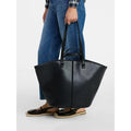 Women's Faux Leather Tulip Tote Handbag
