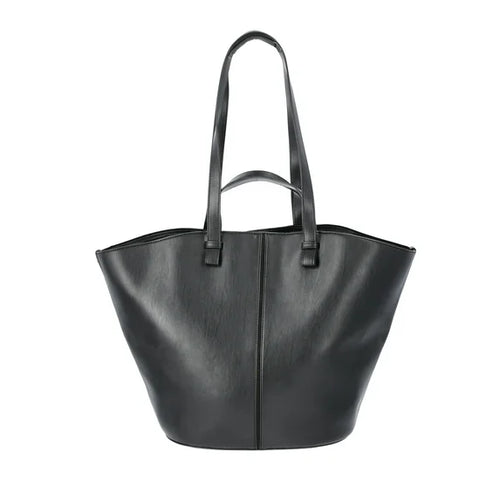 Women's Faux Leather Tulip Tote Handbag